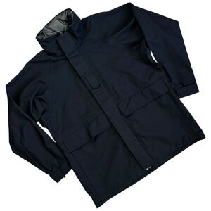 US Military Navy Parka Cold Weather Black Goretex Men M Hide Away Hood Rare Gorp